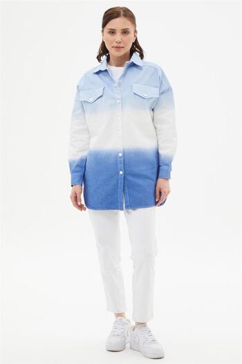 Kayra Degrade Mavi Denim Ceket