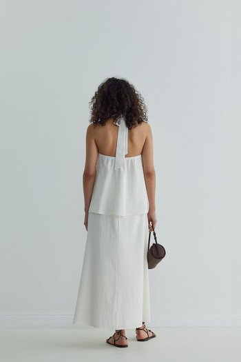 Suud Collection Λευκή φούστα Serena Flared