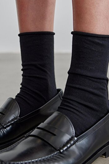 Suud Collection Black Bamboo Socket Socks