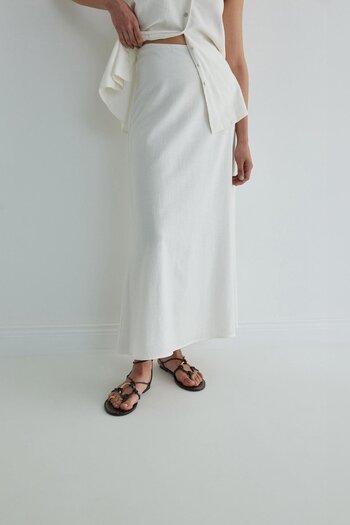 Suud Collection Λευκή φούστα Serena Flared