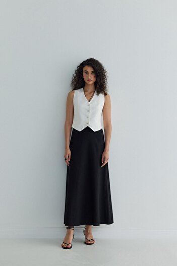 Suud Collection Siyah Serena Kloş Etek
