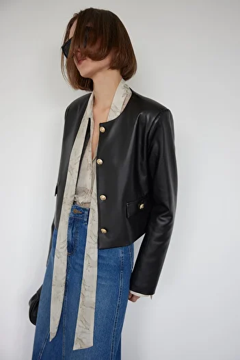 Suud Collection Black Amy Faux Leather Jacket