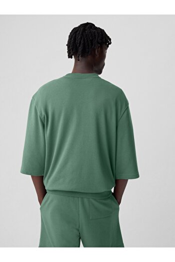 GAP Erkek Yeşil Brannan Bear İşlemeli Oversized Sweatshirt