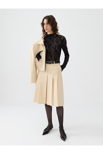 Nocturne Thick Pleated Skirt - Comfortable and Stylish Design