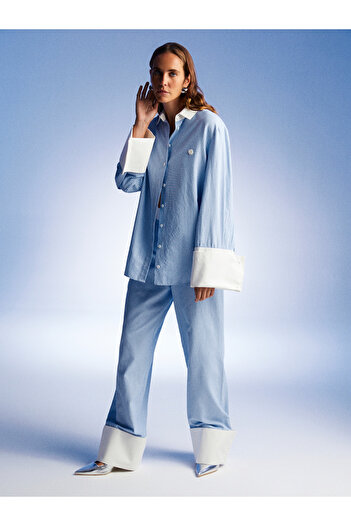 Nocturne High Waist Striped Trousers