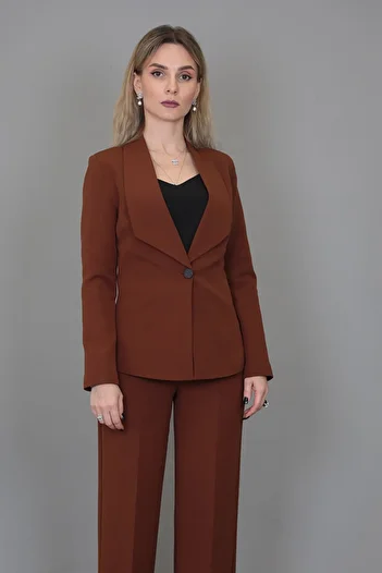 ÖNDER ÖZSOY American Collar Classic Jacket-Chestnut