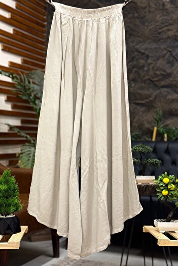 sahnemoda Pocket 3 Button Wide Leg Voile Trousers with Accessories