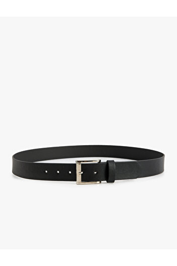 Koton Geometric Buckle Faux Leather Belt