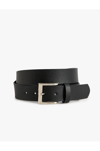 Koton Geometric Buckle Faux Leather Belt