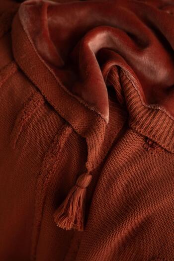 Apricitas HOME Double Stampino Terracotta Knitted Duvet Cover Set with Blanket
