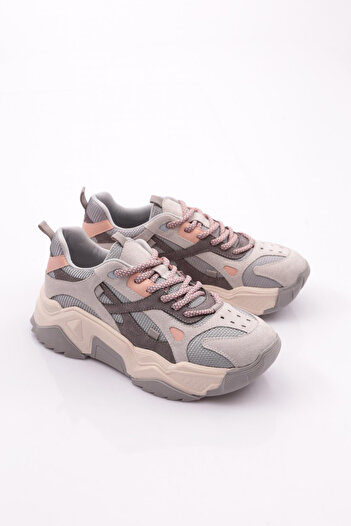 DGN Women's Lace-Up Thick Sole Sneakers Ice Multi 762483138