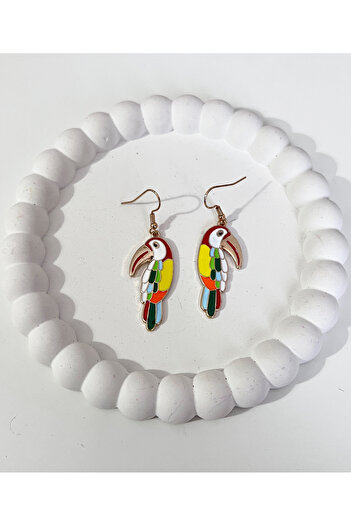 Alışveriş Bekçisi Tukan Bird Color Earrings