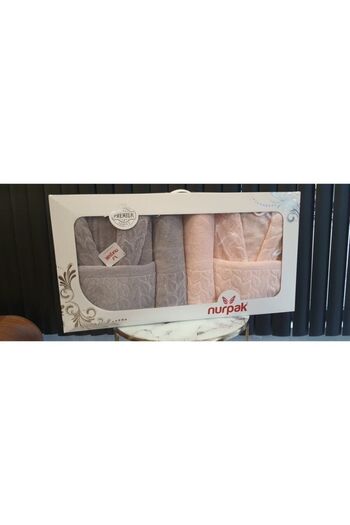 Nurpak 8 Piece Hazal Cotton Family Bathrobe Set