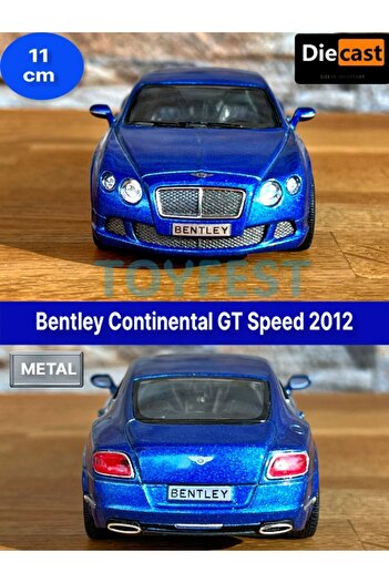 TOYFEST 2012 بنتلي كونتيننتال جي تي سبيد سحب قطرة أبواب قابلة للفتح موديل سيارة معدنية - أزرق 11.5 سم