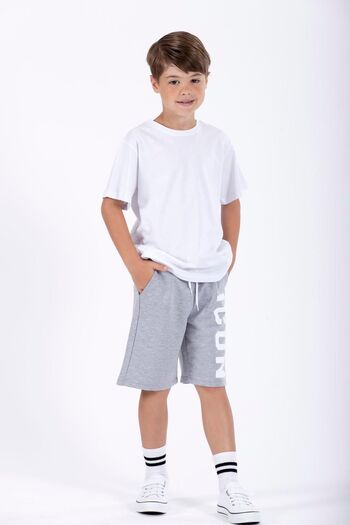 zepkids Boy Gray Capri - Icon Printed