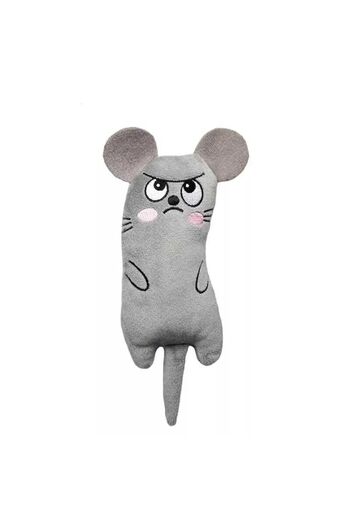 FABYAN Gray Plush Cat Toy - 1 Piece with Catnip and Herb