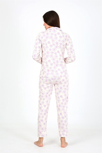 Akbeniz Women's Combed Cotton Long Sleeve Pajama Set 2776