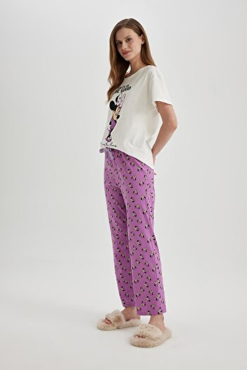 DeFacto Σετ πιτζάμες με κοντό μανίκι Disney Mickey Minnie Regular Fit - B6192ax24sp