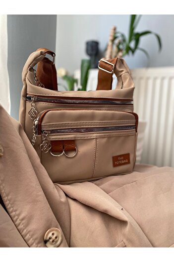 Zeynep Ceyda Koçak Satin Shoulder and Crossbody Bag - Multi-Compartment