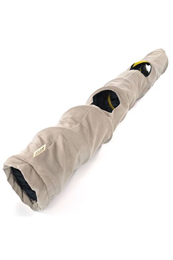 Dilekita Foldable Tall Velvet Cat Tunnel (Silver)