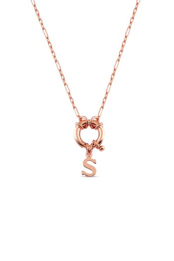 SUNSHINE 925 Ayar Rose Kaplamalı Halka Kilit Minimal Tasarım S Harf Gümüş Kolye