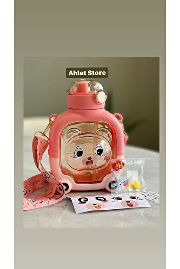 Store Motivational Teddy Bear Water Bottle Children's Water Bottle 1000 ml Sticker
