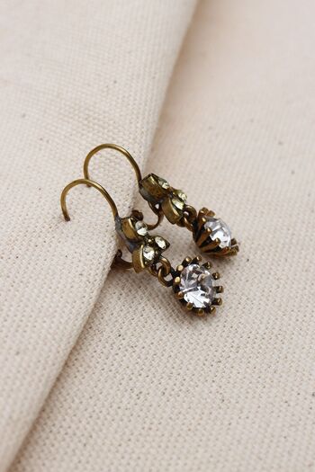 Süspüs Accessories Round Authentic Earrings - White Stone Dangle