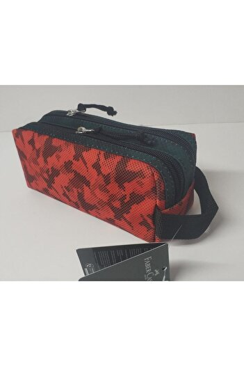 Faber Castell Faber-castell Double Eyed Pencil Bag Basic Red-black