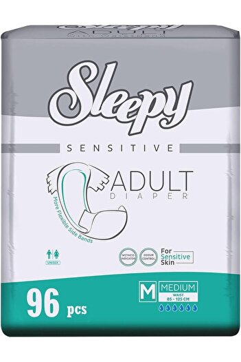 Sleepy Hypoallergenic Medium Adult Diapers|96 pcs|Unisex|Odour Control|85-125cm|Adjustable
