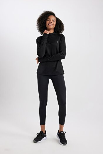 DeFacto Fit High Waist Waist Hugging Flexible Basic Plain Athlete Leggings B4147Ax24Sp