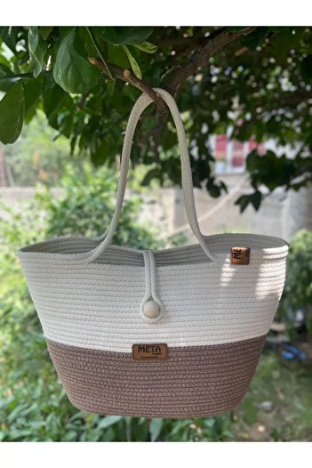Metasupla Τσάντα παραλίας Unisex Jute And Straw Look - Shoulder Bag, Vegan Bag