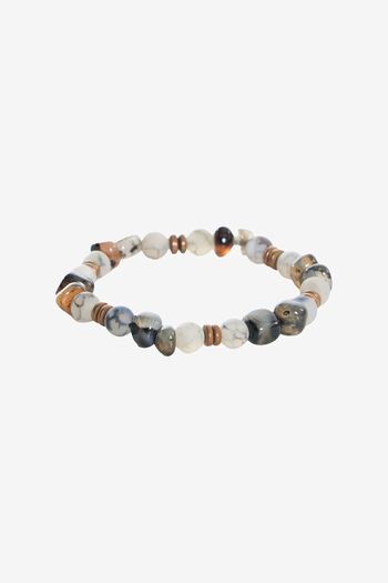 ALTINYILDIZ CLASSICS Men's Ecru Stone Bead Bracelet