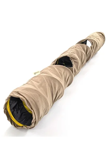 Dilekita Foldable Tall Velvet Cat Tunnel (Milk Brown)