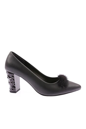 DGN Women's Pointed Toe Low-Cut Heeled Shoes Black 212362621
