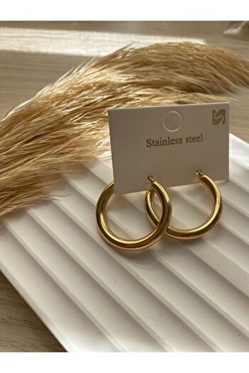 stainless steell Rubsey Halka Model Küpe Minimal Paslanmaz-kararmaz Çelik Küpe