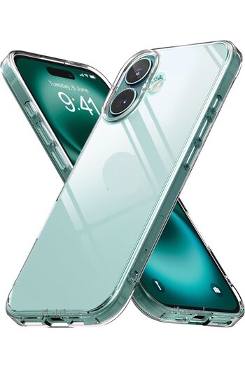 m.tk moveteck Case for iPhone 16 Transparent Silicone with Camera Protection Colorless Launch Cover Full Containers