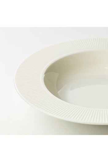 IKEA Ofantlıgt 24 Cm Deep Plate White Feldspar Porcelain Deep Deep Plate Dinner Plate