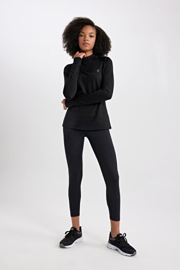 DeFacto Fit High Waist Waist Hugging Flexible Basic Plain Athlete Leggings B4147Ax24Sp