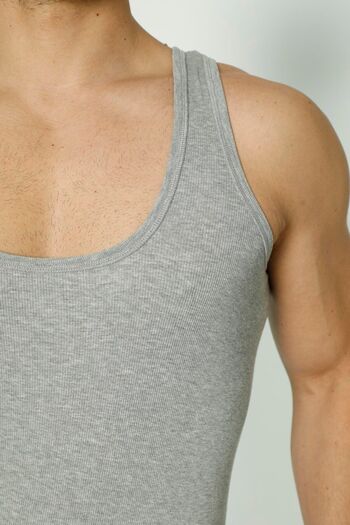 Yıldız Kardeşler 5 Pieces of Wide Strap 100% Cotton Men's Undershirt - Camisole (Wicked-Striped)