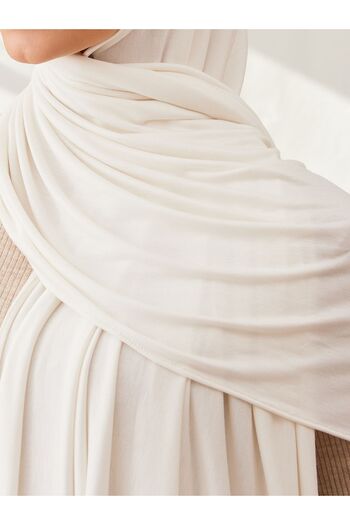 Femple Modest Premium Small Jersey Shawl - Ivory Χρώμα, 150x50 cm Hijab