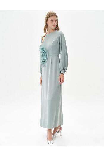 Kayra Φόρεμα Satin Island Tea - Rose Motif