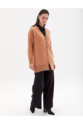 Kayra Basic Knitwear Cardigan Salmon
