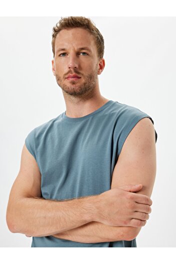 Koton Crew Neck Cotton Tank Top - Sleeveless Basic Model