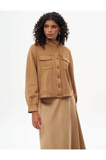 KYR Camel Suede Jacket - Με κουμπί