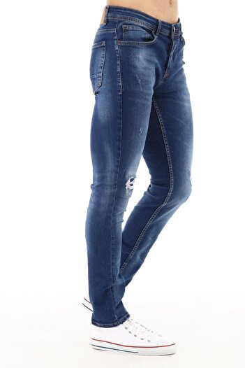 CEDY DENIM Чоловічі вузькі сині джинсові штани - C323