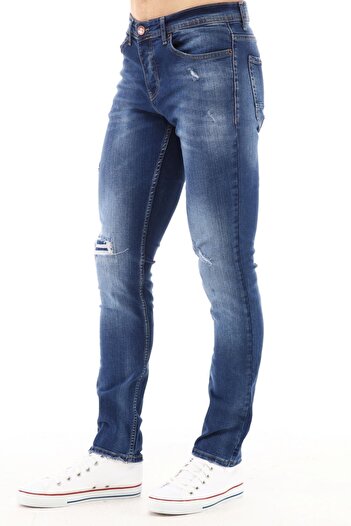 CEDY DENIM Чоловічі вузькі сині джинсові штани - C323