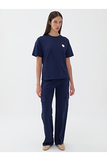 Nocturne Logo Patterned Basic T-Shirt