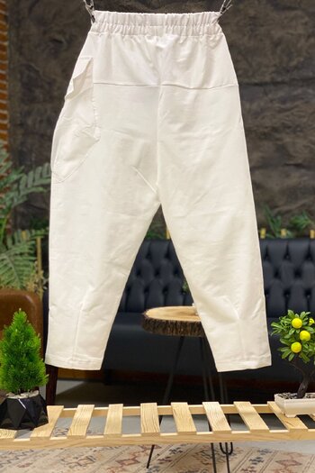sahnemoda Combed Cotton Trousers with Parachute Pockets