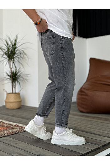 BYBASICMAN Grey Ripped Boyfriend Ke-562/09/081/165/469