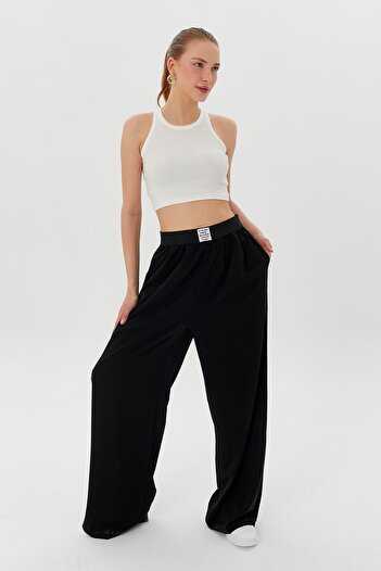 Nish&Chic Satin Palazzo Trousers - Elastic Waist